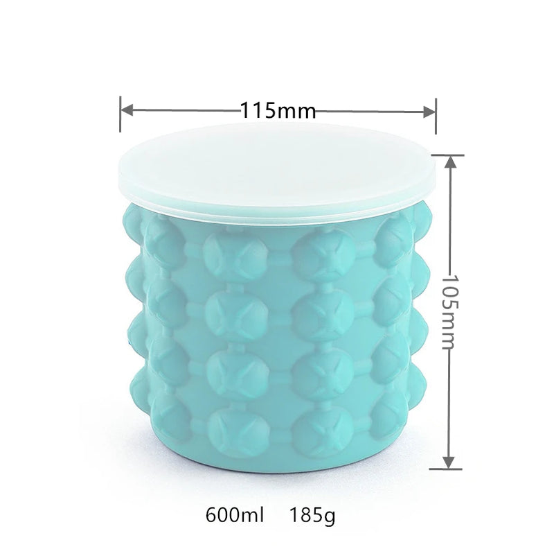 Silicone Ice Cube Maker Ice Cube Mold Tray Portable Bucket Wine Ice Cooler Beer Cabinet Kitchen Tools Drinking Whiskey Freeze